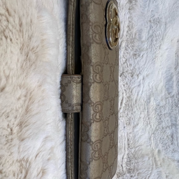 🤎Gucci Long Wallet Embossed Guccissima Monogram Gold Heart GG Logo - Picture 11 of 17